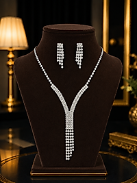 Premium Zarafet Zirkon Kolye & Küpe Seti