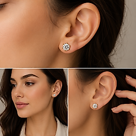 Zirkon Taşlı Gold Renk Minimal Küpe