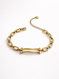 Minimal Gold Zincir Detaylı Bar Bileklik