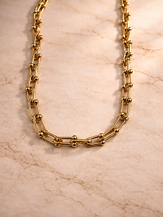 Gold Modern Ataç Zincir Kolye