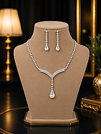 Premium Damla Taşlı Zirkon Kolye & Küpe Seti