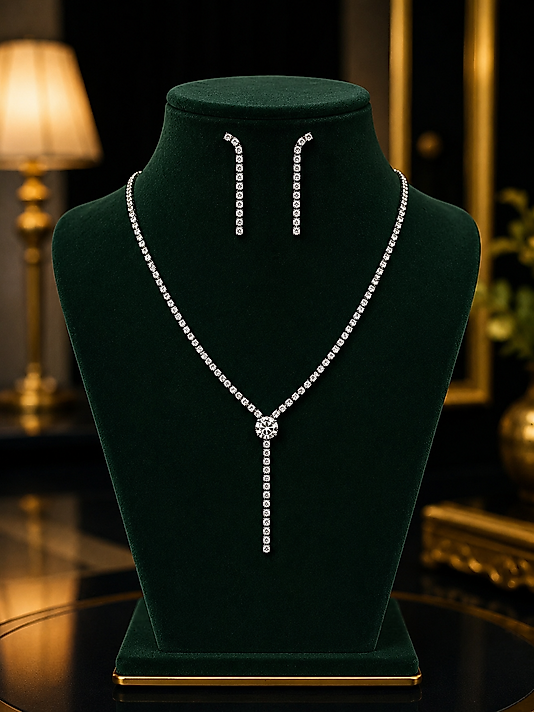 Premium Zarafet Zirkon Taşlı Kolye & Küpe Seti