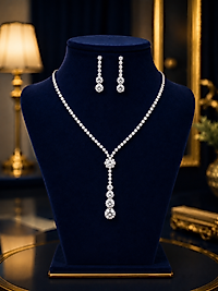 Premium Zirkon Taşlı Kolye & Küpe Seti